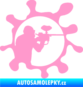 Samolepka Paintball 004 pravá světle růžová