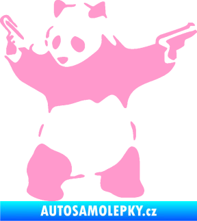 Samolepka Panda 007 levá gangster světle růžová