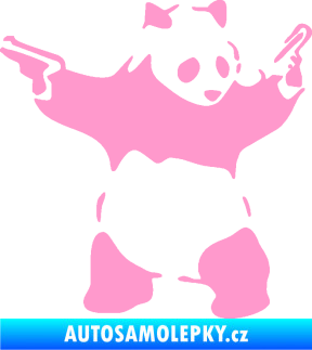 Samolepka Panda 007 pravá gangster světle růžová