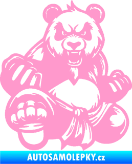 Samolepka Panda 012 levá Kung Fu bojovník světle růžová