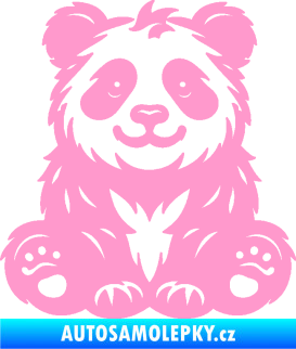 Samolepka Panda 013 pravá spokojená světle růžová