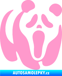 Samolepka Panda 014 pravá maska Vřískot světle růžová