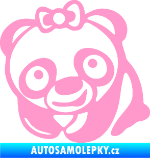 Samolepka Panda baby levá světle růžová