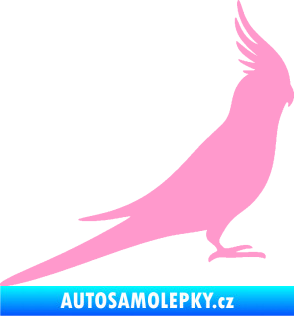 Samolepka Papoušek 002 pravá světle růžová