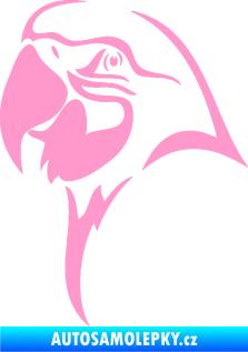 Samolepka Papoušek 006 levá hlava světle růžová