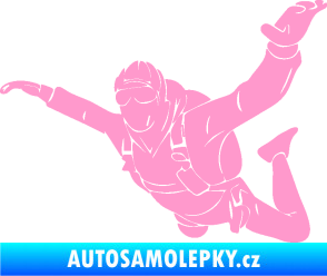 Samolepka Parašutista 004 levá světle růžová