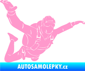 Samolepka Parašutista 004 pravá světle růžová