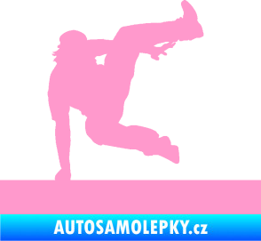 Samolepka Parkour 002 pravá světle růžová
