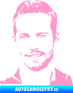 Samolepka Paul Walker 001 levá světle růžová