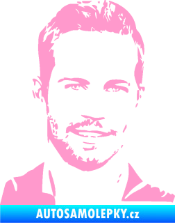 Samolepka Paul Walker 001 pravá světle růžová