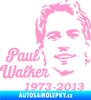 Samolepka Paul Walker 007 RIP světle růžová