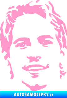 Samolepka Paul Walker 008 levá obličej světle růžová