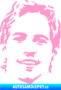 Samolepka Paul Walker 008 pravá obličej světle růžová