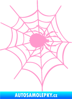 Samolepka Pavouk 016 pravá s pavučinou světle růžová