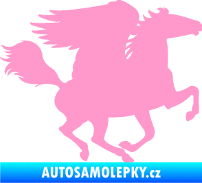 Samolepka Pegas 001 pravá okřídlený kůň světle růžová