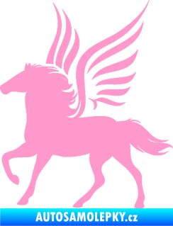 Samolepka Pegas 002 levá okřídlený kůň světle růžová