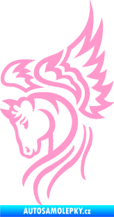 Samolepka Pegas 003 levá okřídlený kůň hlava světle růžová