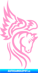 Samolepka Pegas 003 pravá okřídlený kůň hlava světle růžová