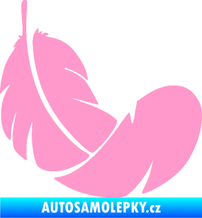 Samolepka Peříčko 008 pravá světle růžová