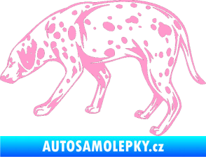 Samolepka Pes 001 levá Dalmatin světle růžová
