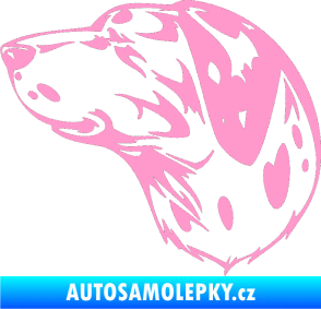Samolepka Pes 002 levá Dalmatin světle růžová