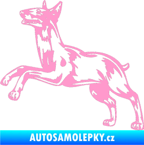 Samolepka Pes 015 levá Bulteriér světle růžová