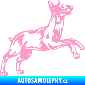 Samolepka Pes 015 pravá Bulteriér světle růžová