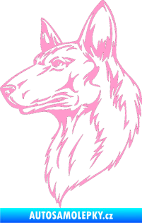 Samolepka Pes 019 levá světle růžová