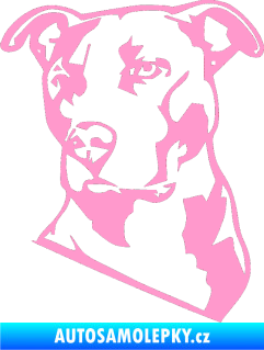 Samolepka Pes 054 levá Pitbull světle růžová
