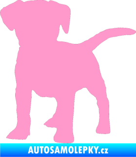 Samolepka Pes 056 levá štěně světle růžová