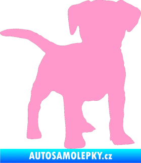 Samolepka Pes 056 pravá štěně světle růžová