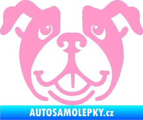 Samolepka Pes 069 Buldoček světle růžová