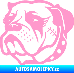 Samolepka Pes 097 levá Buldok světle růžová