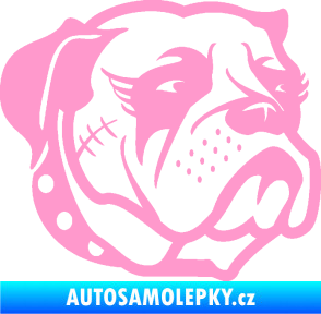 Samolepka Pes 097 pravá Buldok světle růžová