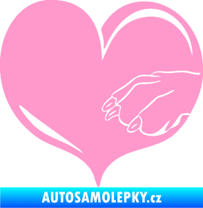Samolepka Pes 102 pravá packa světle růžová