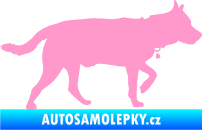 Samolepka Pes 121 pravá německý ovčák světle růžová