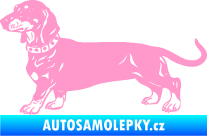 Samolepka Pes 122 levá jezevčík světle růžová
