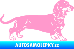 Samolepka Pes 122 pravá jezevčík světle růžová