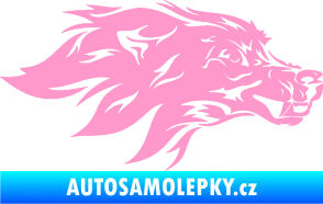 Samolepka Pes 127 pravá hlava světle růžová