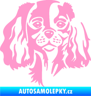 Samolepka Pes 132 levá Cavalier king Charles spaniel světle růžová