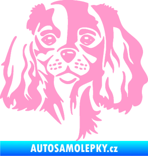 Samolepka Pes 132 pravá Cavalier king Charles spaniel světle růžová