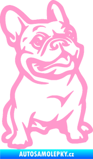 Samolepka Pes 139 pravá francouzský buldoček světle růžová