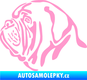 Samolepka Pes 163 levá bordeauxská doga světle růžová