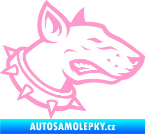 Samolepka Pes 167 pravá pitbull světle růžová