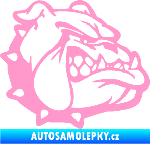Samolepka Pes 174 pravá rozzuřený buldok světle růžová