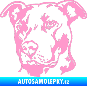 Samolepka Pes 198 pitbull levá světle růžová