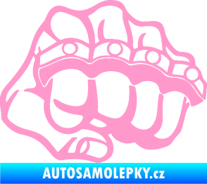 Samolepka Pěst boxer pravá světle růžová
