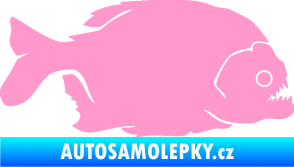 Samolepka Piraňa 001 pravá dravá ryba světle růžová