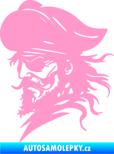 Samolepka Pirát 001 levá s páskou přes oko světle růžová