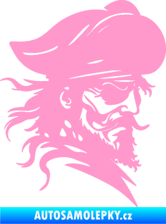 Samolepka Pirát 001 pravá s páskou přes oko světle růžová